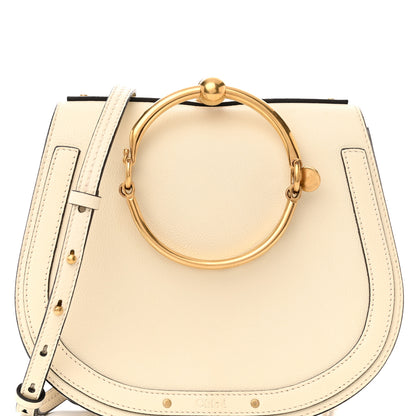 Chloe Calfskin Suede Medium Nile Bracelet Bag Off White 8 of 13