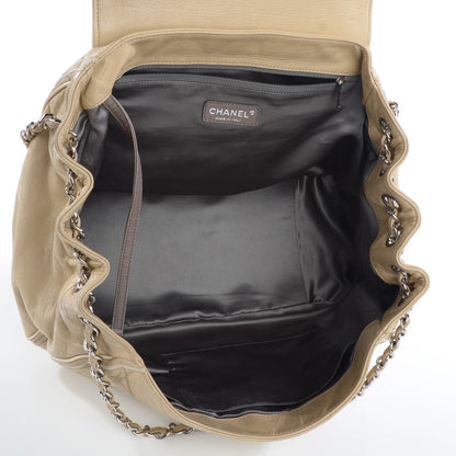 Chanel Lambskin Large East West Accordion Flap Beige 5 of 10