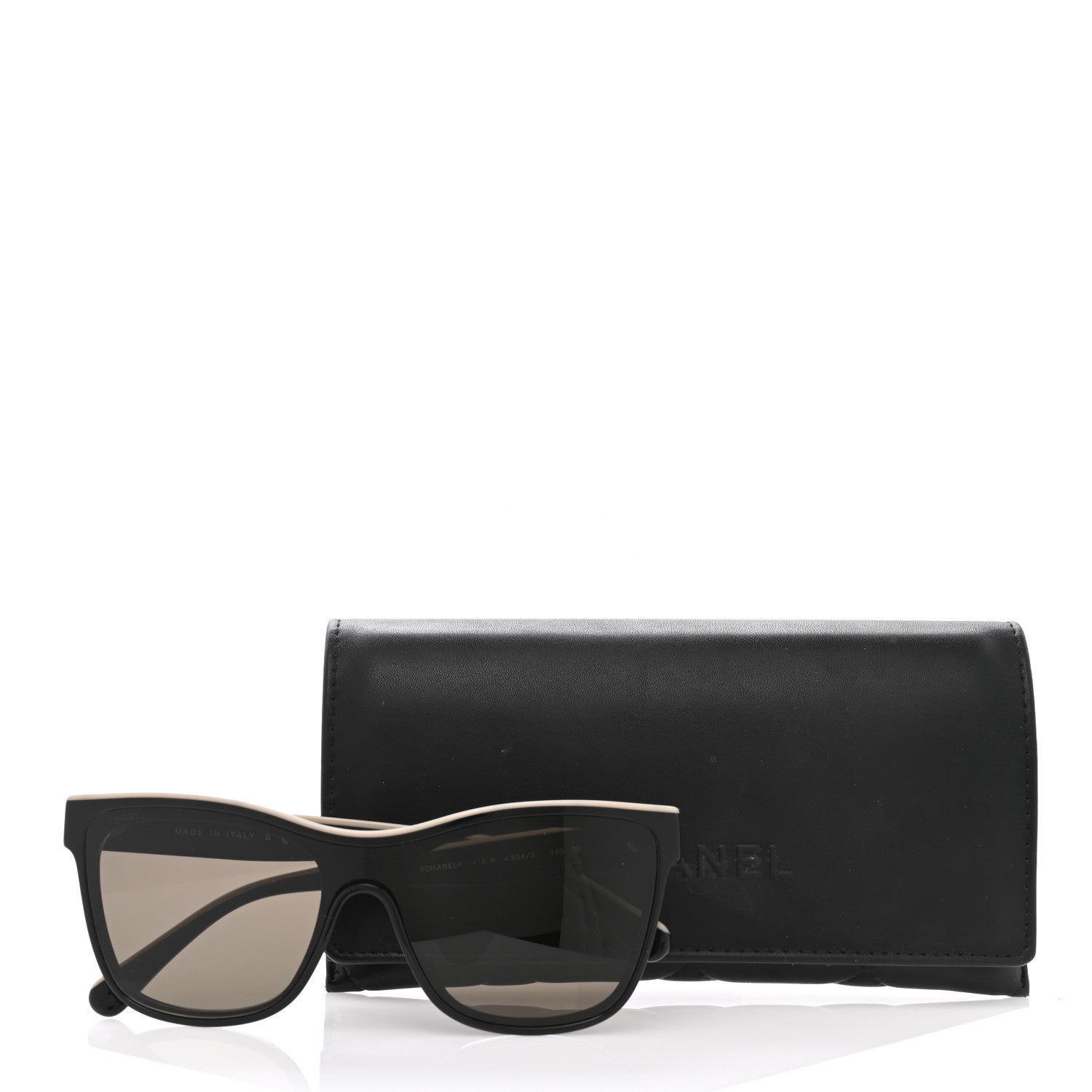 Chanel Acetate Logo Shield Sunglasses 5418 Black 9 of 9