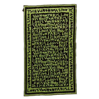 Louis Vuitton Cotton Monogram Graffiti Beach Towel Green 1 of 3
