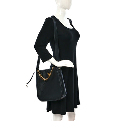 Chanel Calfskin Stitched Easy Mood Hobo Black 2 of 9