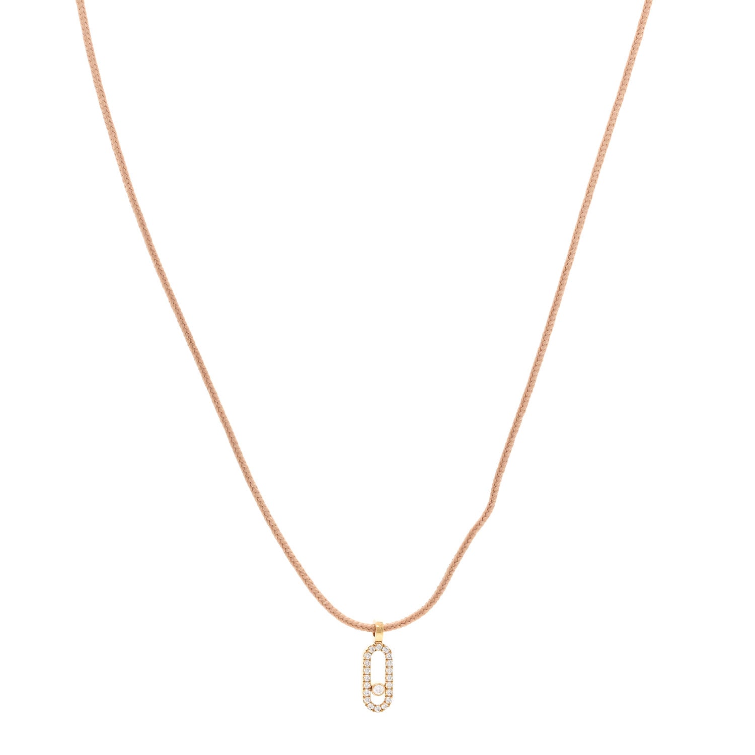 Messika 18K Yellow Gold Diamond Cord Cares Pave Necklace Beige 1 of 5