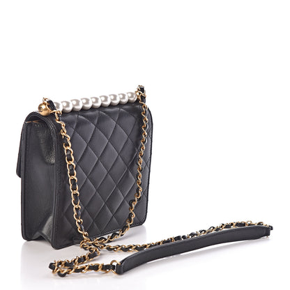 Chanel Lambskin Quilted Chic Pearls Flap Black 3 of 9
