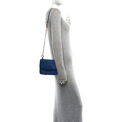 Valentino Garavani Grainy Calfskin Small VSling Shoulder Bag Blue 2 of 9
