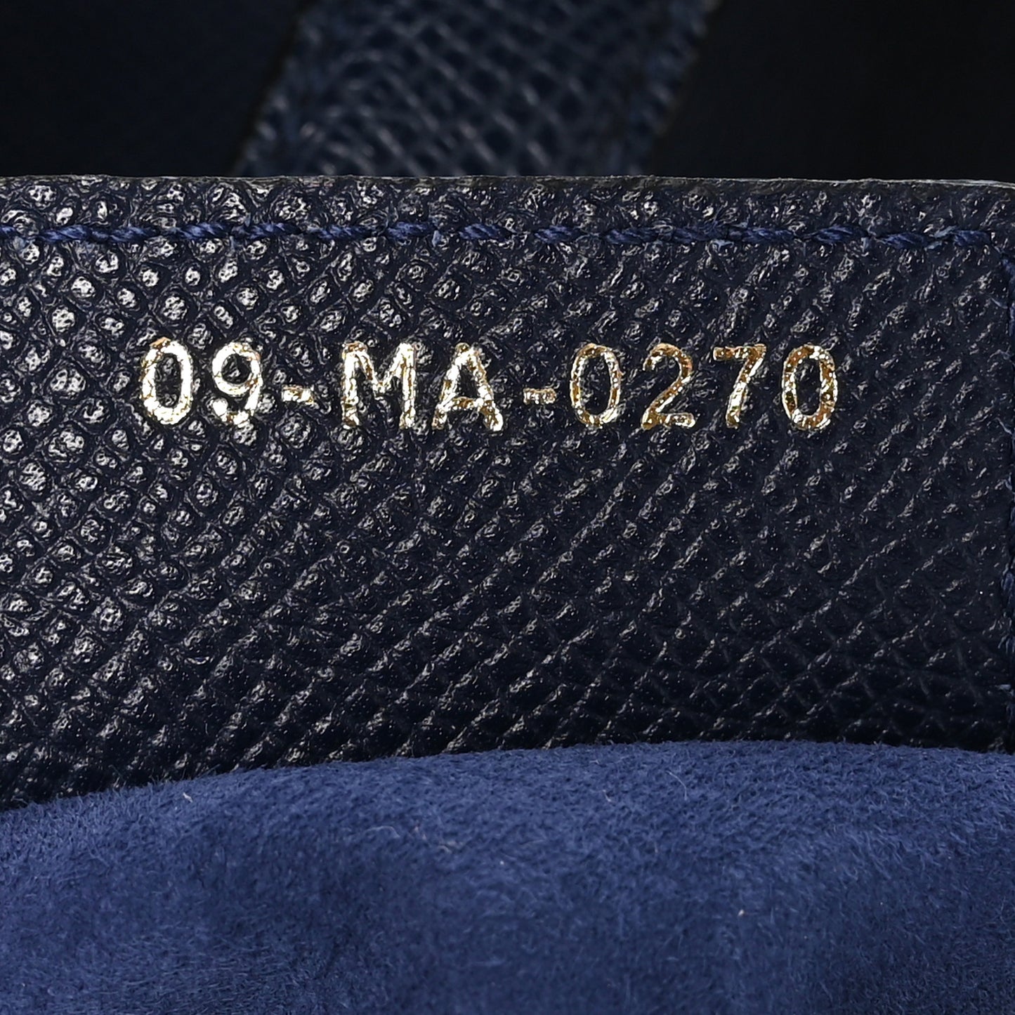 Grained Calfskin Saddle Bag Navy