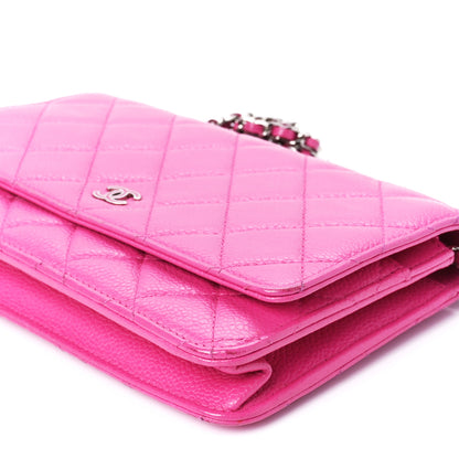 Chanel Caviar Quilted Wallet on Chain WOC Pink 11 of 13