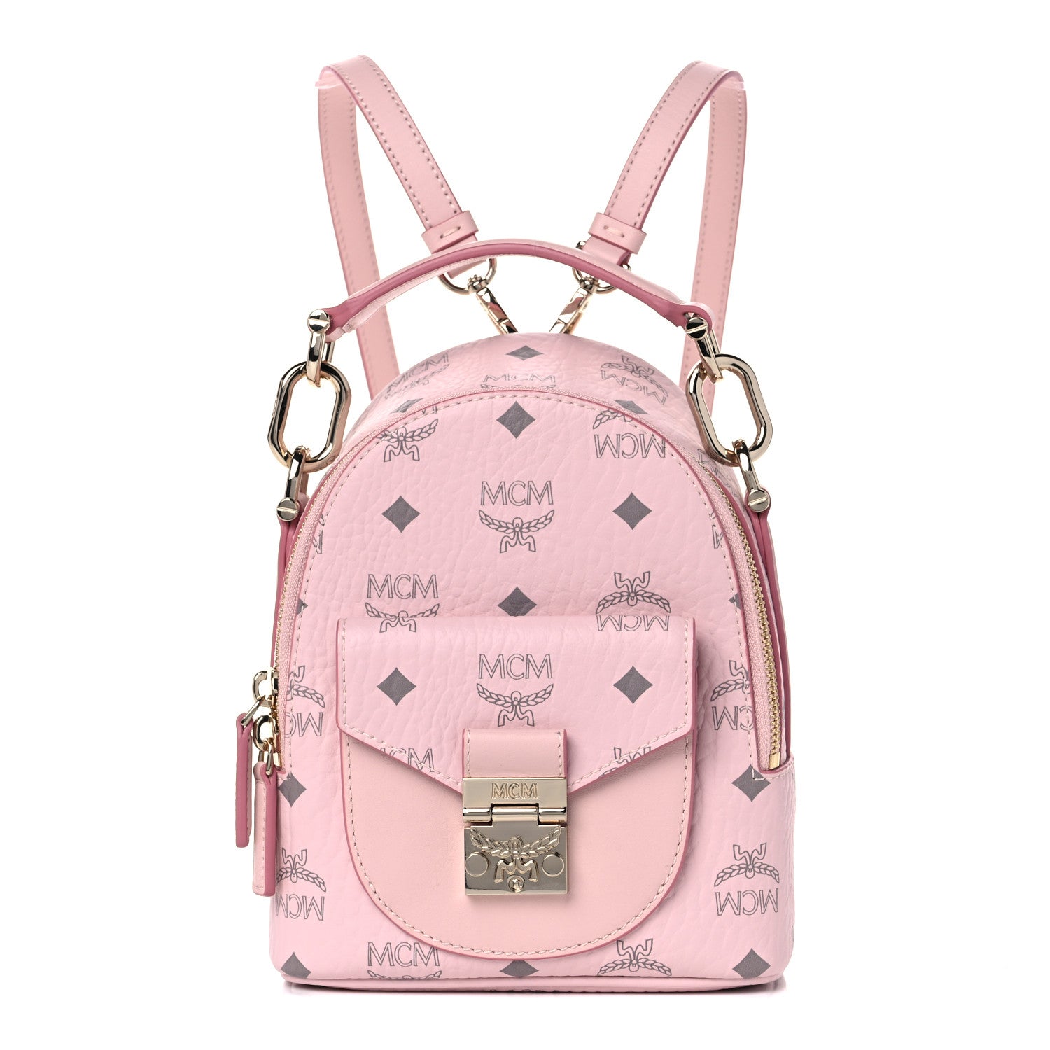 MCM Visetos X-Mini Patricia Backpack Powder Pink 1 of 10