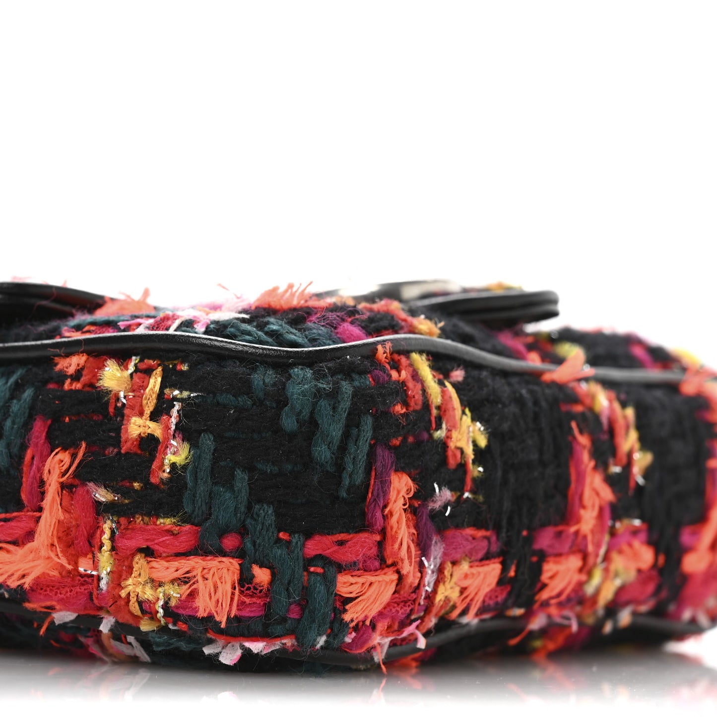 Tweed Calfskin Check Poule Super Mini GG Marmont Shoulder Bag Pink Petroleum Multicolor Black