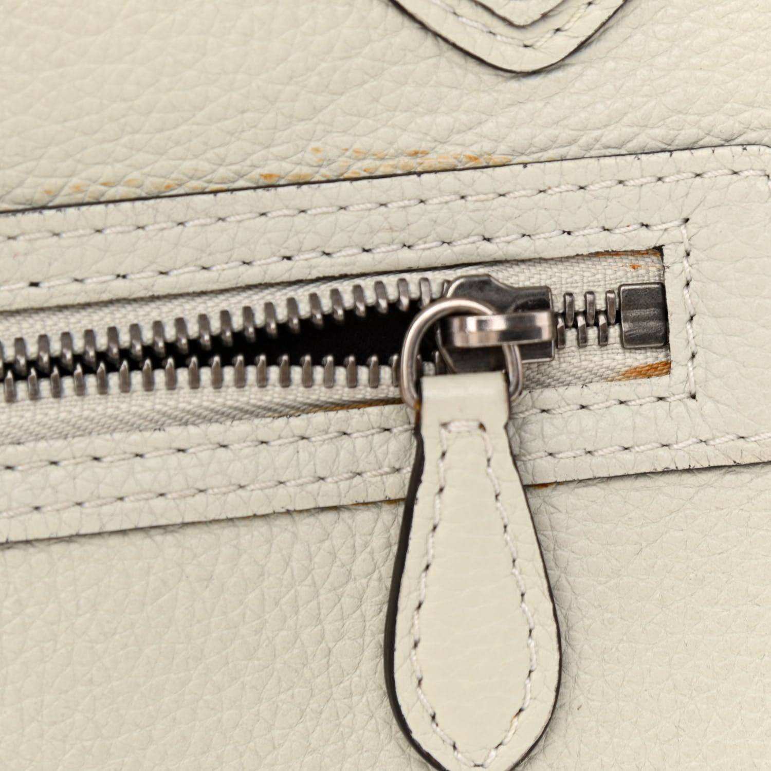 Celine Drummed Calfskin Micro Luggage Chalk 15 of 24