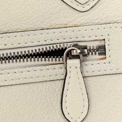 Celine Drummed Calfskin Micro Luggage Chalk 15 of 24