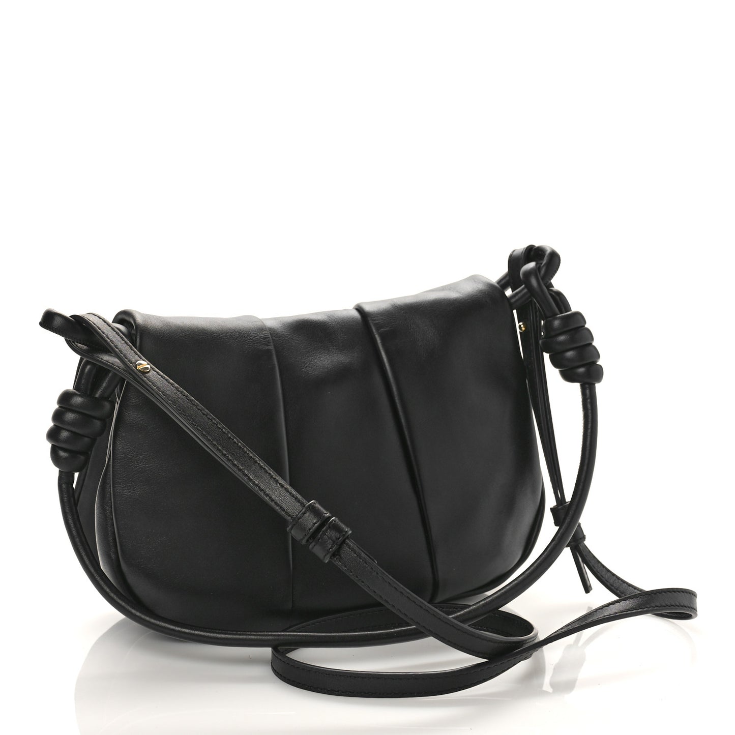 Shiny Nappa Calfskin Paseo Satchel Black