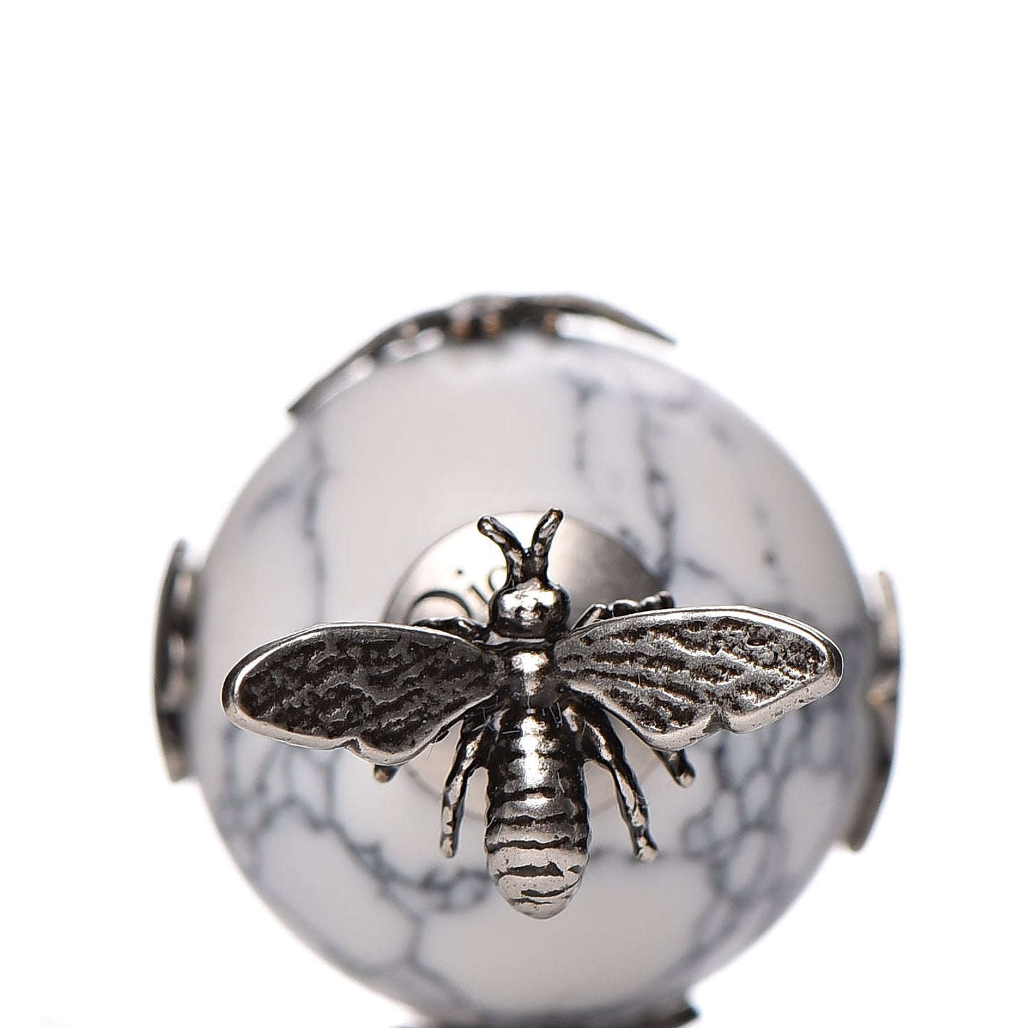 Marble Mise En Dior Tribal Bee Earrings White