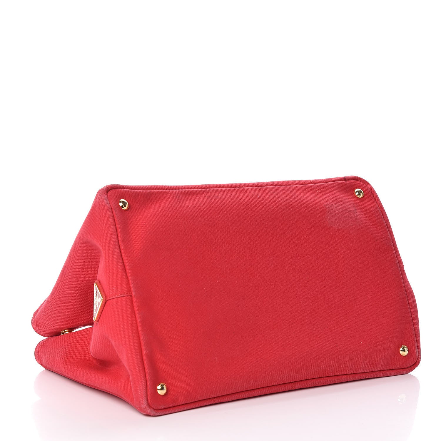 Prada Canapa Large Logo Shopping Tote Rosso 5 of 14