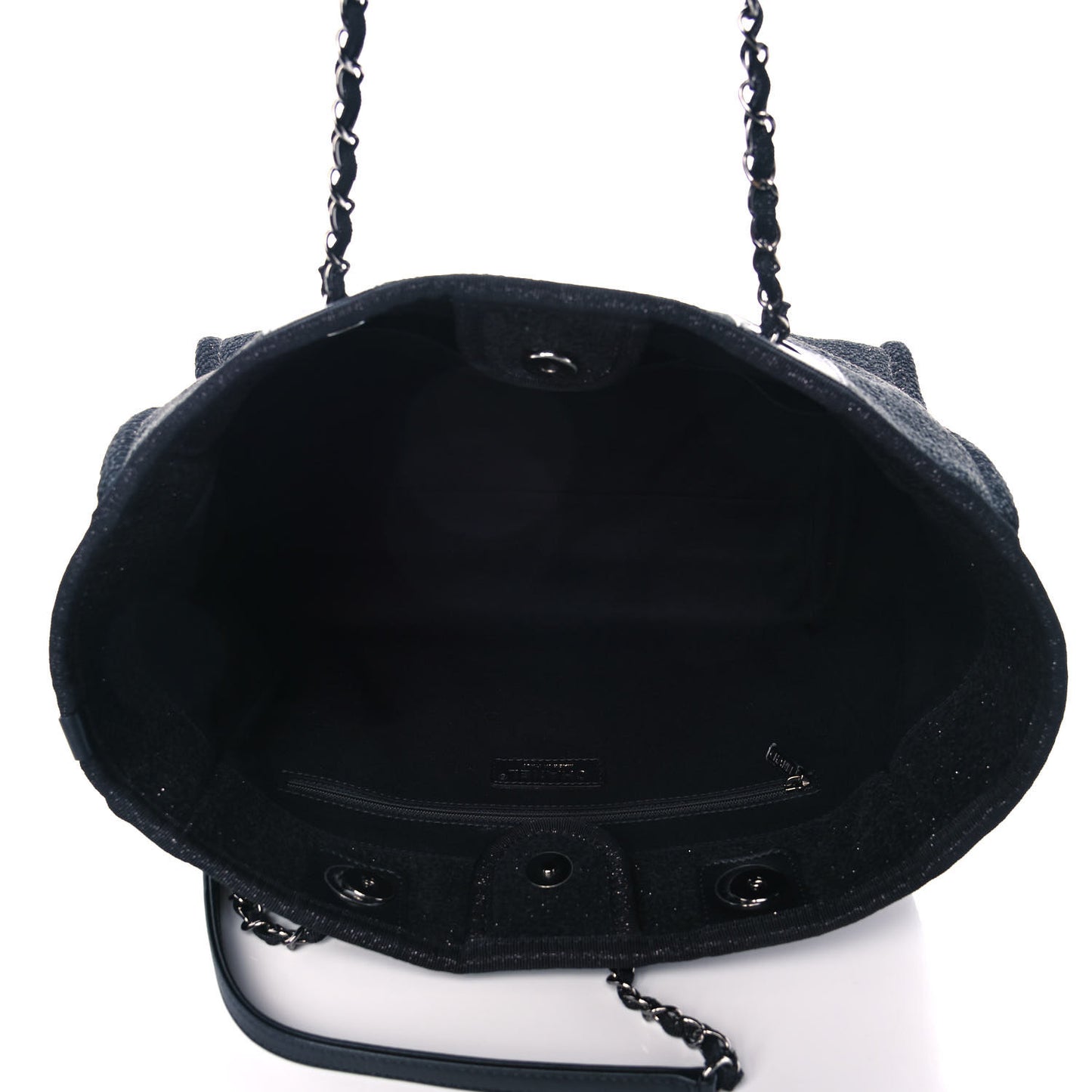 Lurex Boucle Small Deauville Tote Black