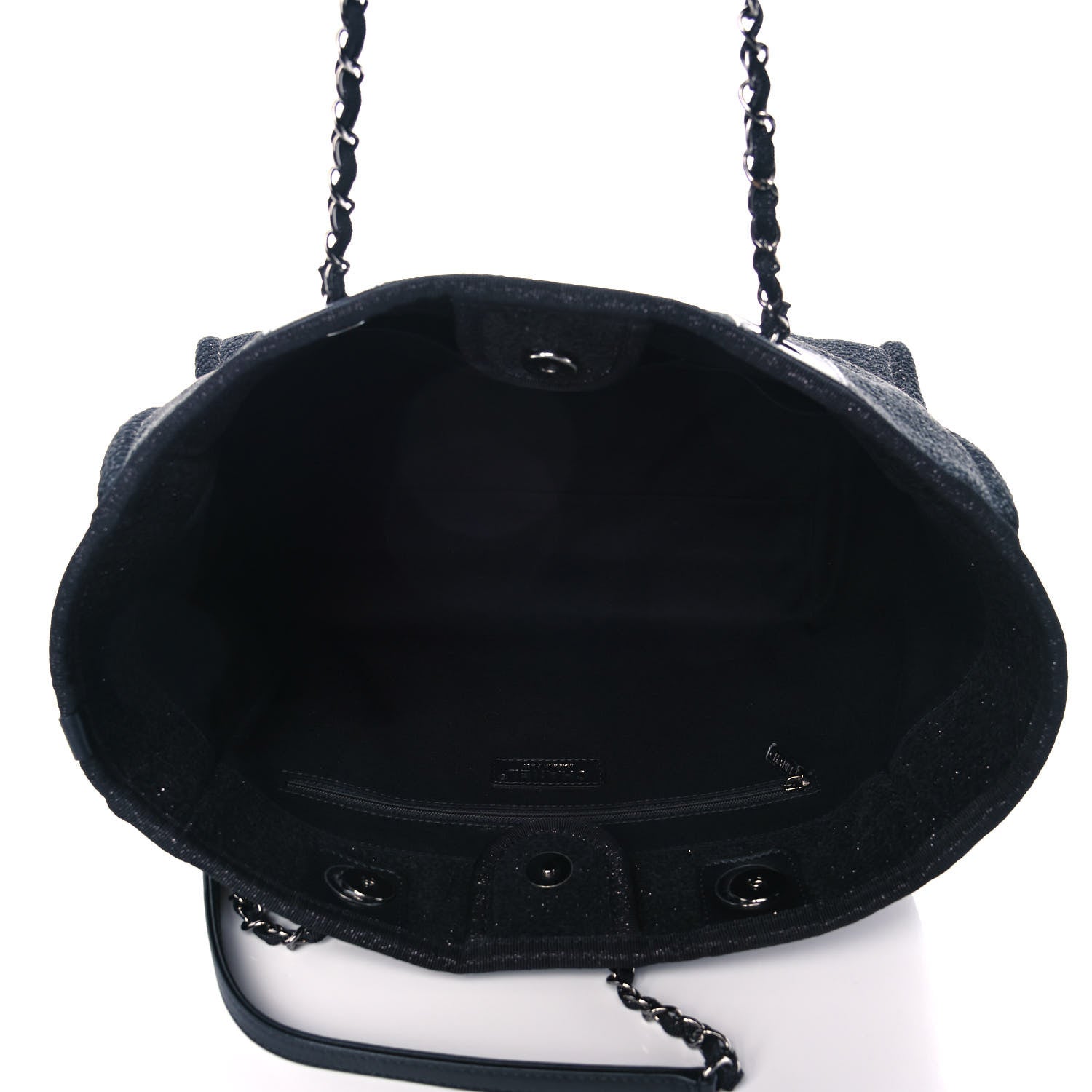 Chanel Lurex Boucle Small Deauville Tote Black 5 of 12