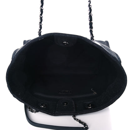 Chanel Lurex Boucle Small Deauville Tote Black 5 of 12