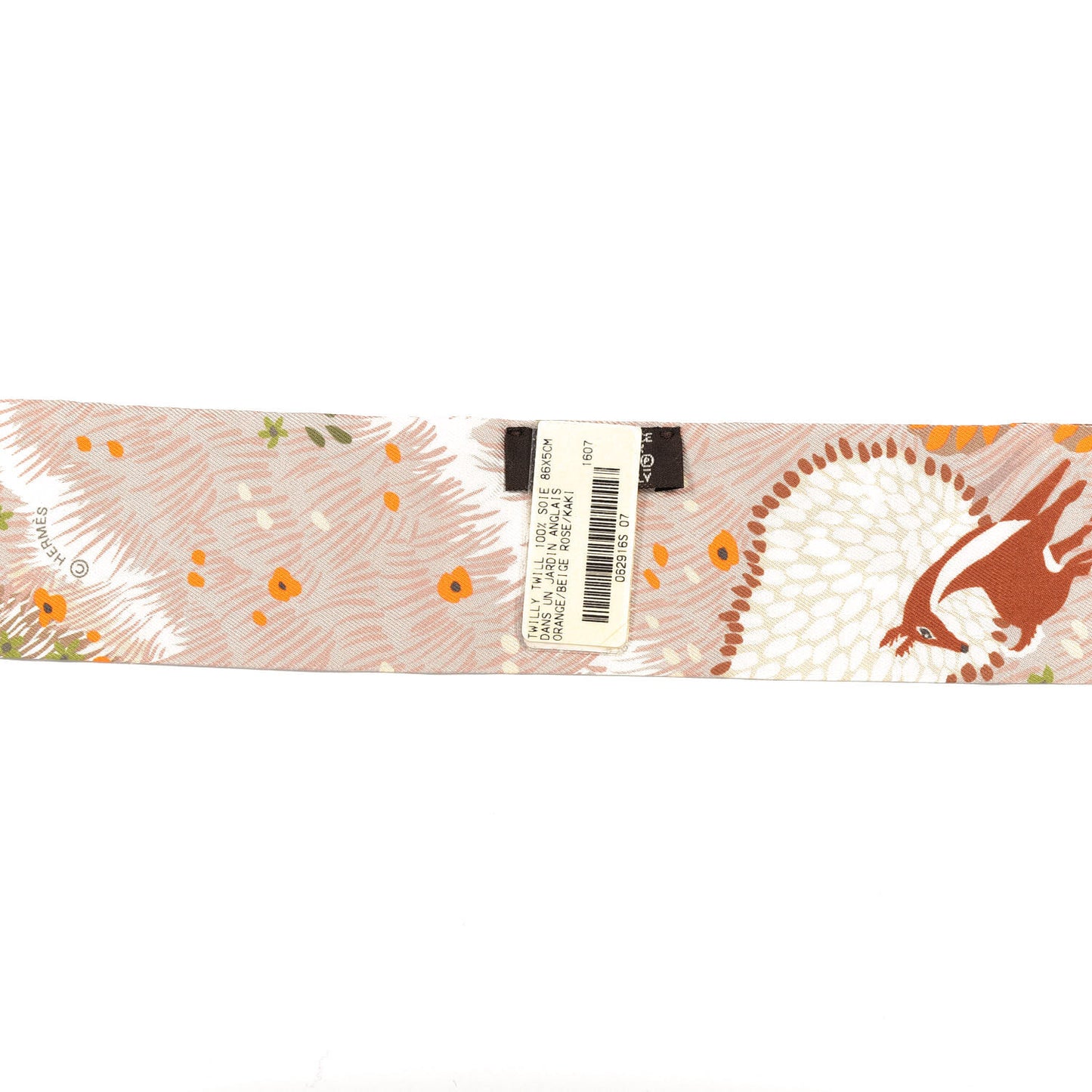 Silk Dans Un Jardin Anglais Twilly Orange Beige Rose Kaki