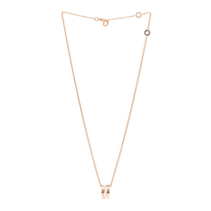 Bulgari 18K Rose Gold Ceramic B.Zero1 Open Legends Pendant Necklace White 3 of 4