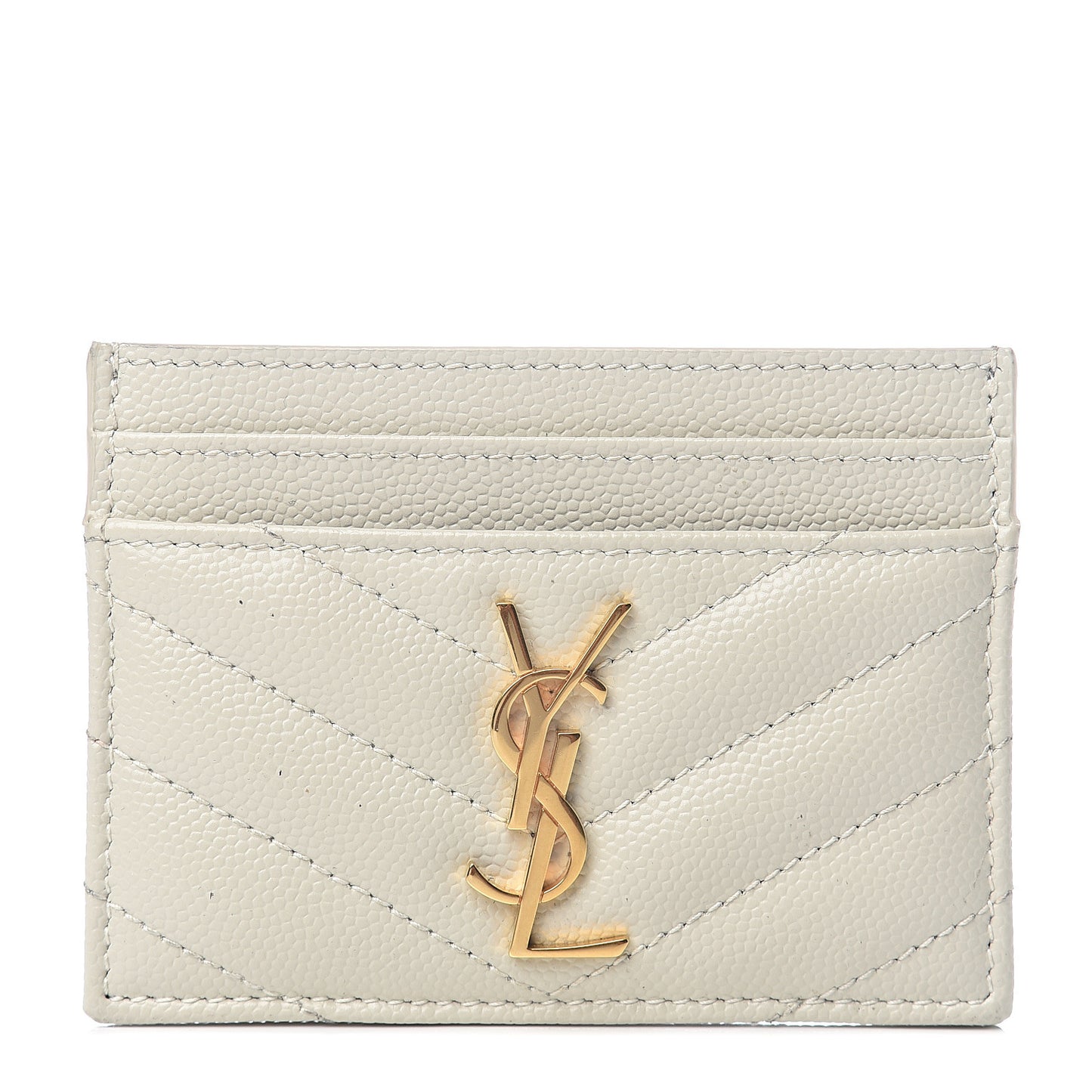 Grain De Poudre Matelasse Chevron Card Case Crema Soft