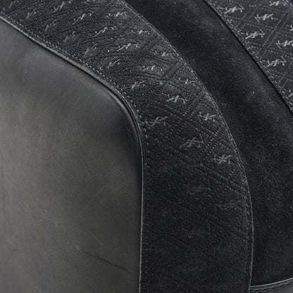 Saint Laurent Suede All-Over Monogram Giant Bucket Bag Black 9 of 9