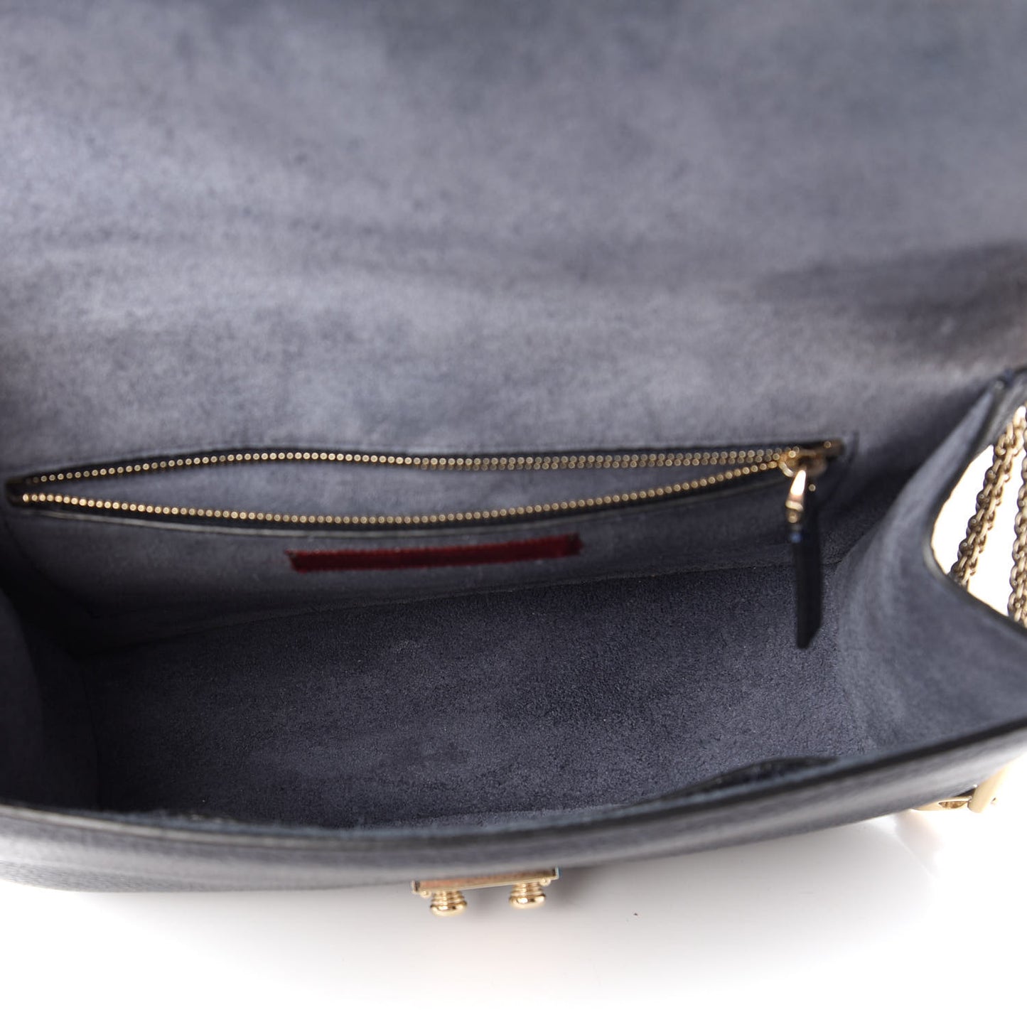 Pebbled Calfskin Medium Glam Lock Rockstud Flap Deep Denim