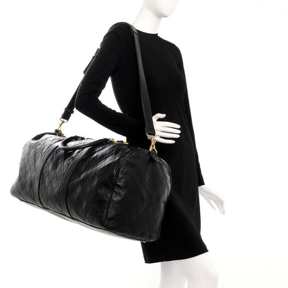 Chanel Calfskin Stitched Duffel Bag Black 2 of 16