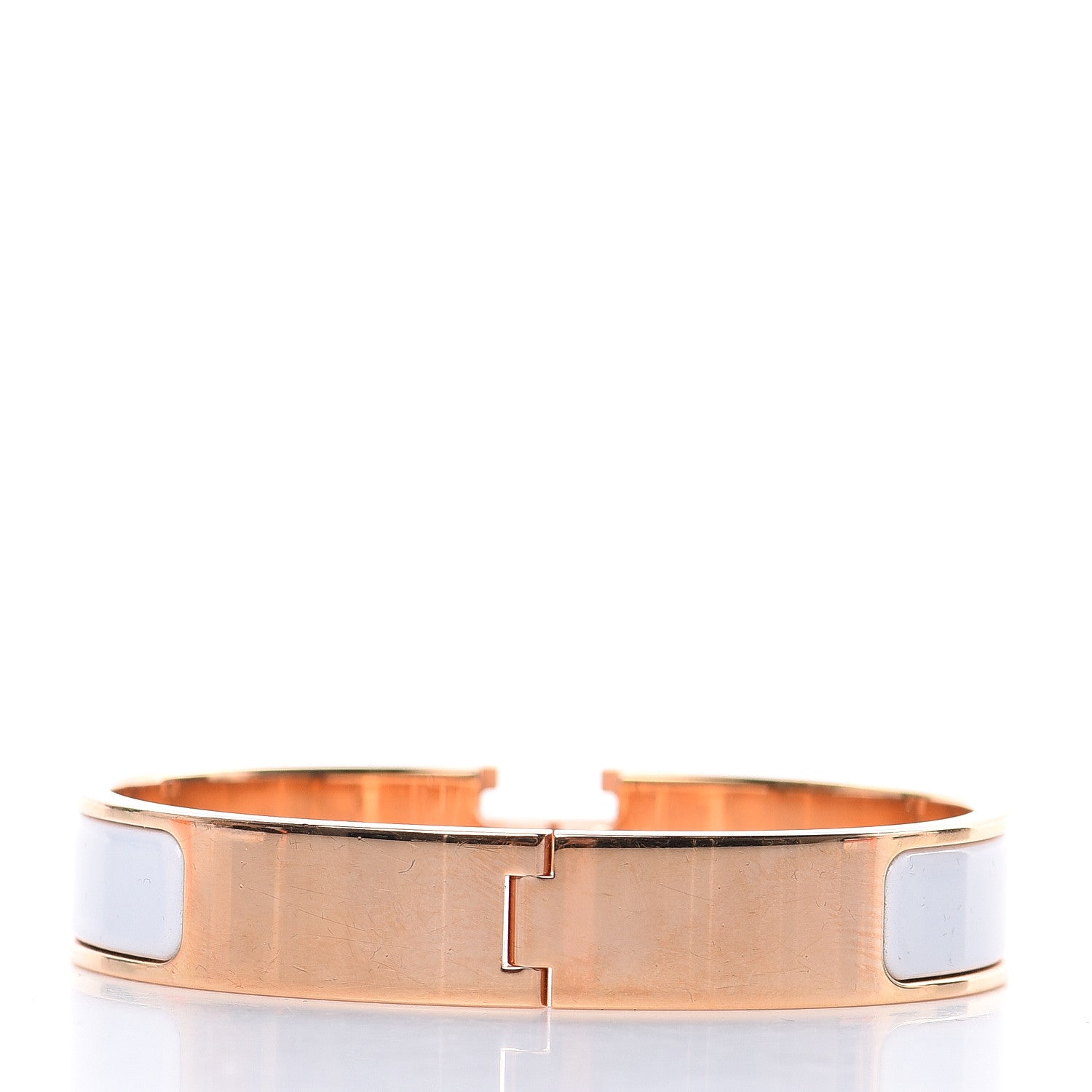 Hermes Enamel Narrow Clic Clac H Bracelet GM White 3 of 6