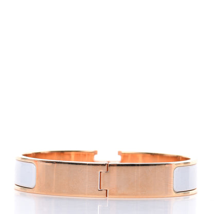 Hermes Enamel Narrow Clic Clac H Bracelet GM White 3 of 6