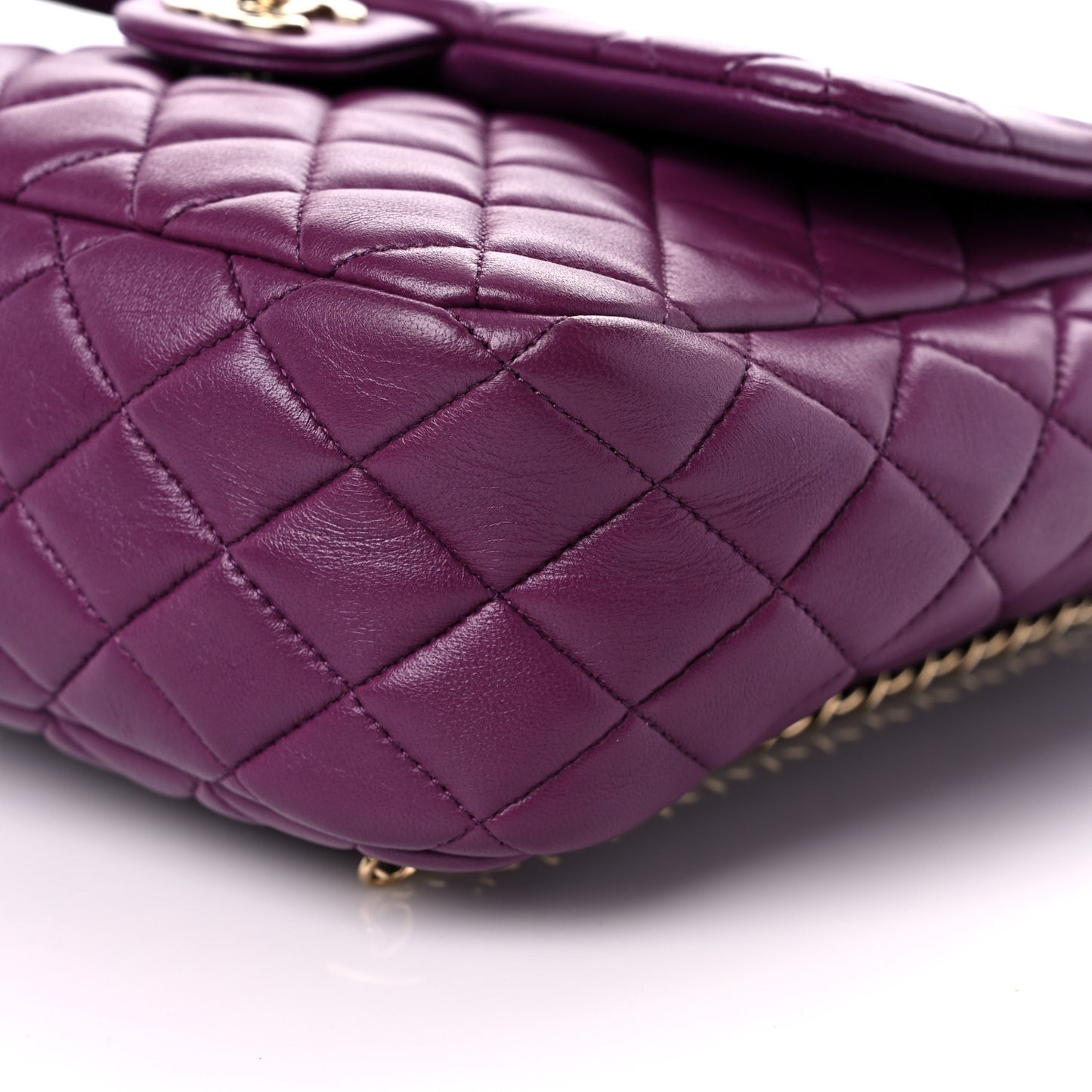 Lambskin Quilted Large in Seoul Backpack Purple