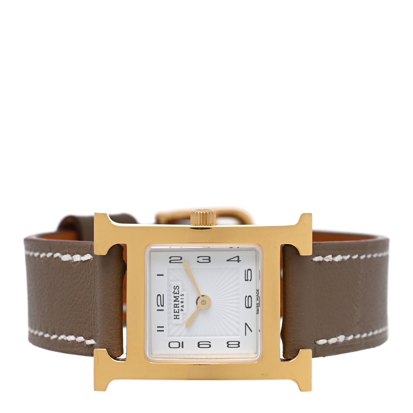 Stainless Steel Swift 21mm Heure H Hour Quartz Watch Etoupe