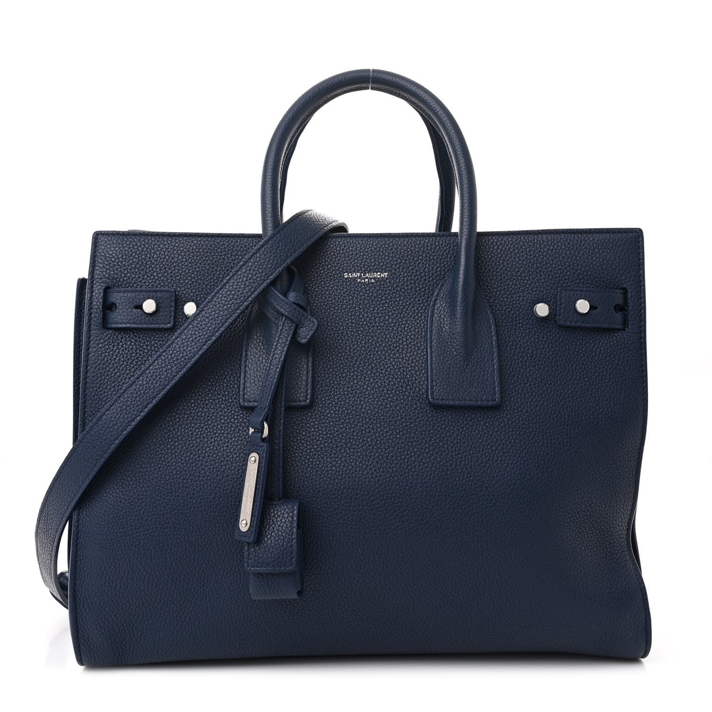 Grained Calfskin Small Souple Sac De Jour Navy