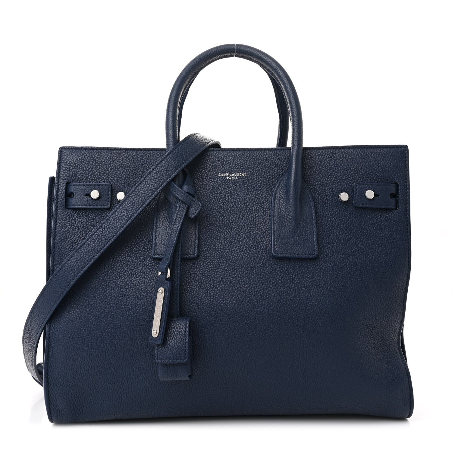 Saint Laurent Grained Calfskin Small Souple Sac De Jour Navy 1 of 10