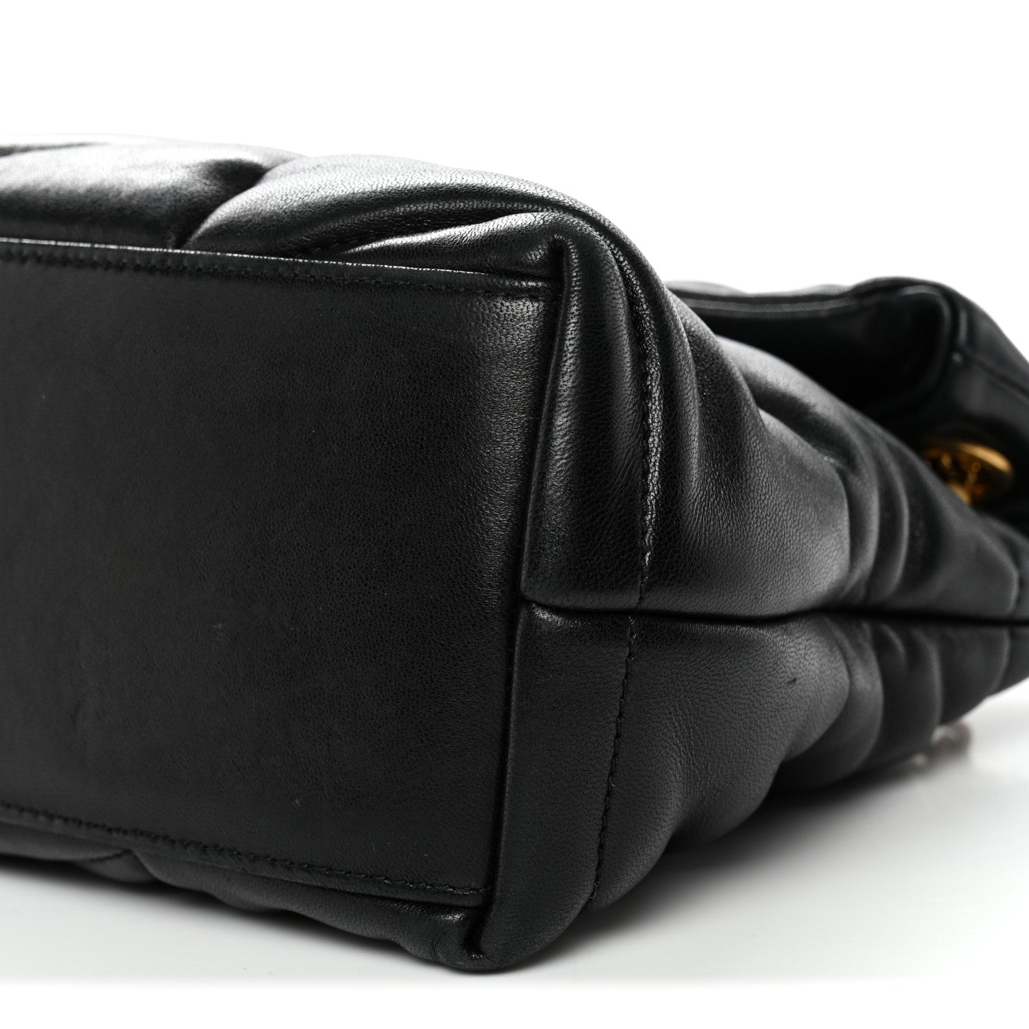 Saint Laurent Lambskin Quilted Small Loulou Puffer Monogram Chain Satchel Black 10 of 12
