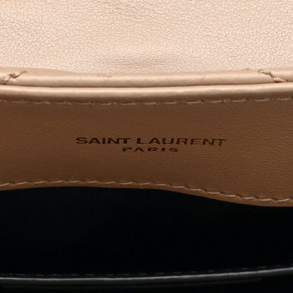 Saint Laurent Calfskin Y Quilted Monogram Small Loulou Chain Satchel Dark Beige 6 of 9