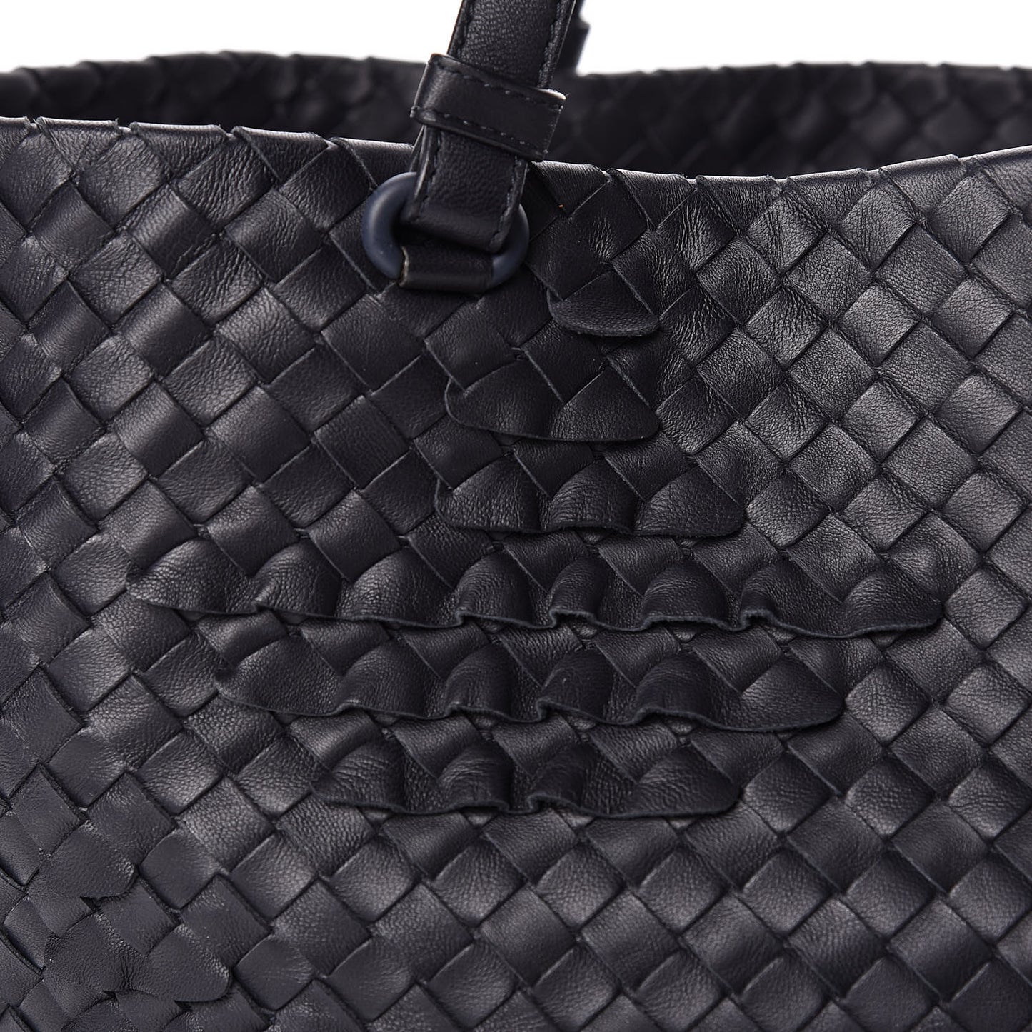 Nappa Intrecciato Ruffle Tote Ink