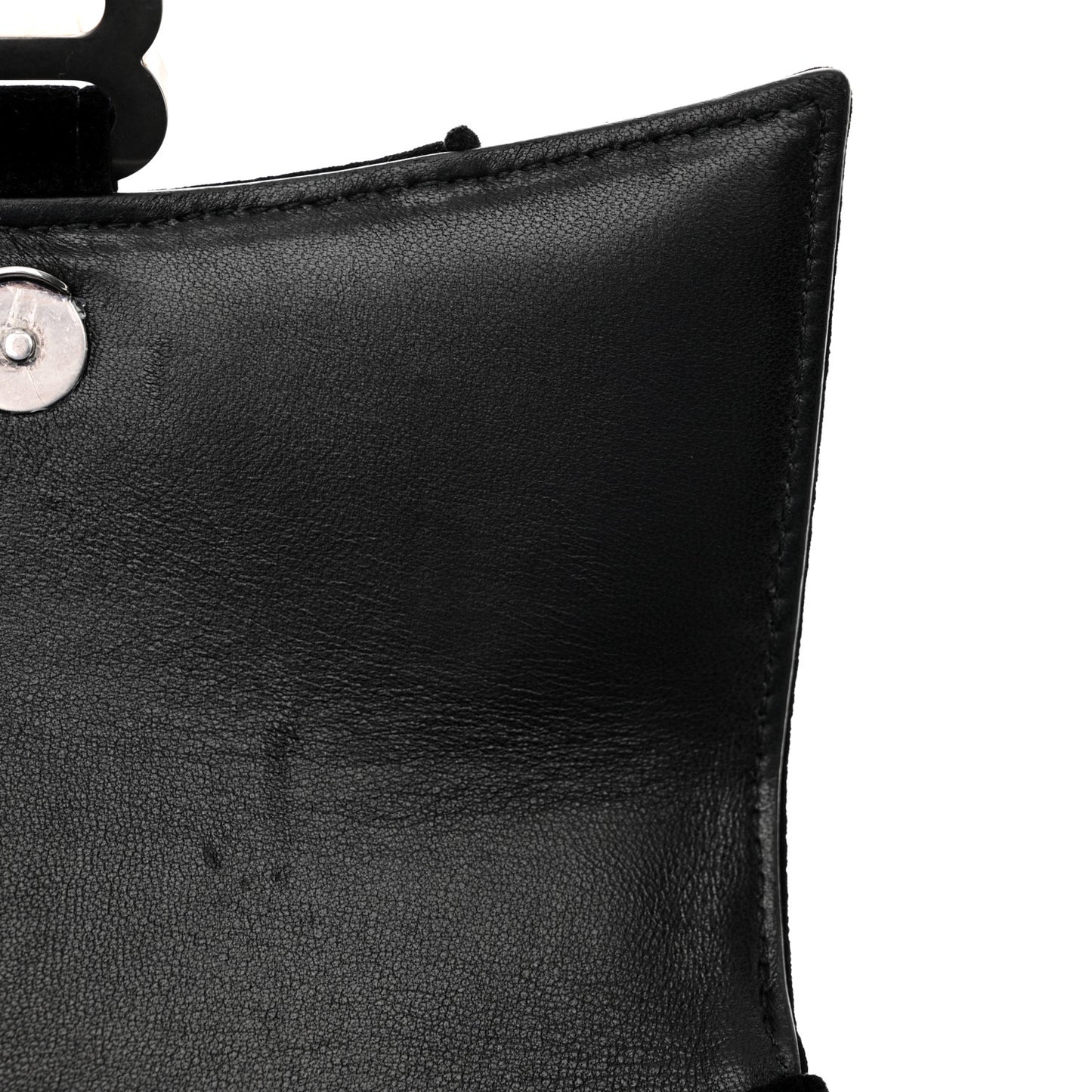 Velvet Jersey Hourglass Top Handle Bag XS Black
