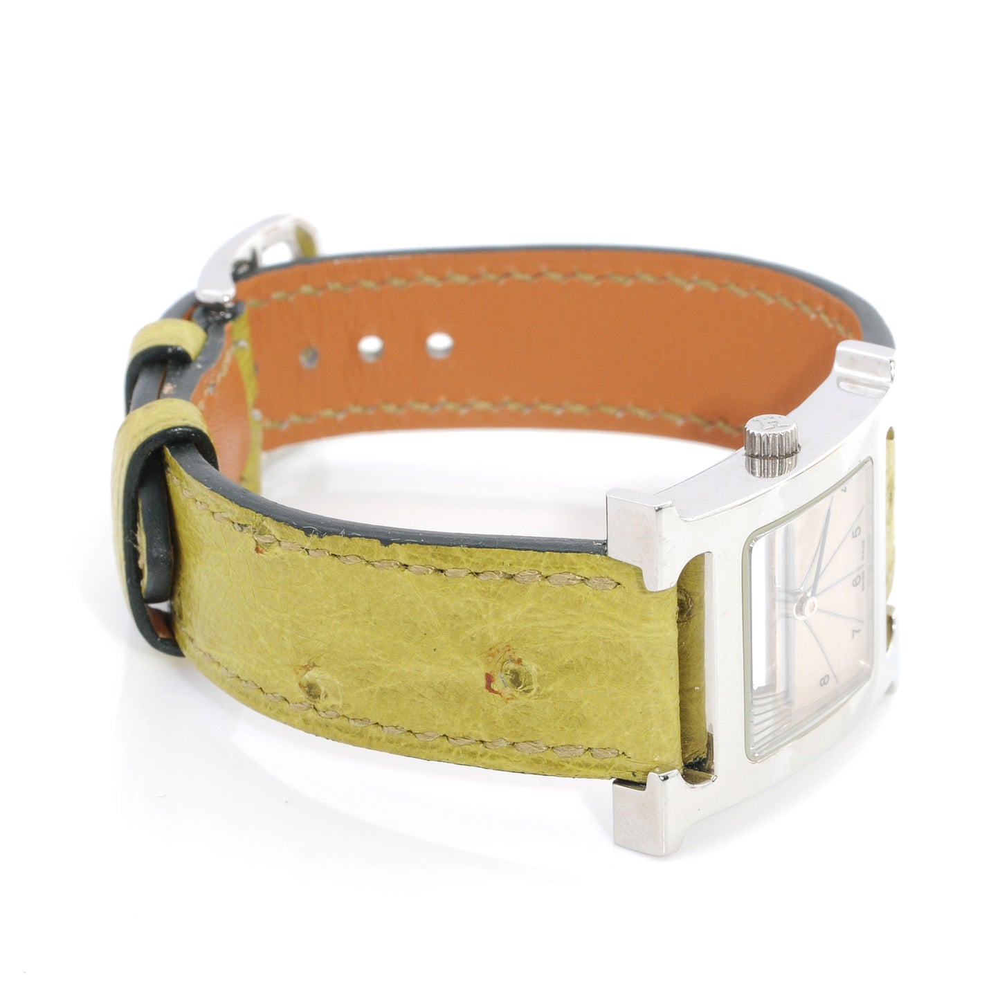 Stainless Steel Ostrich 21mm Heure H Hour Quartz Watch Vert Anis