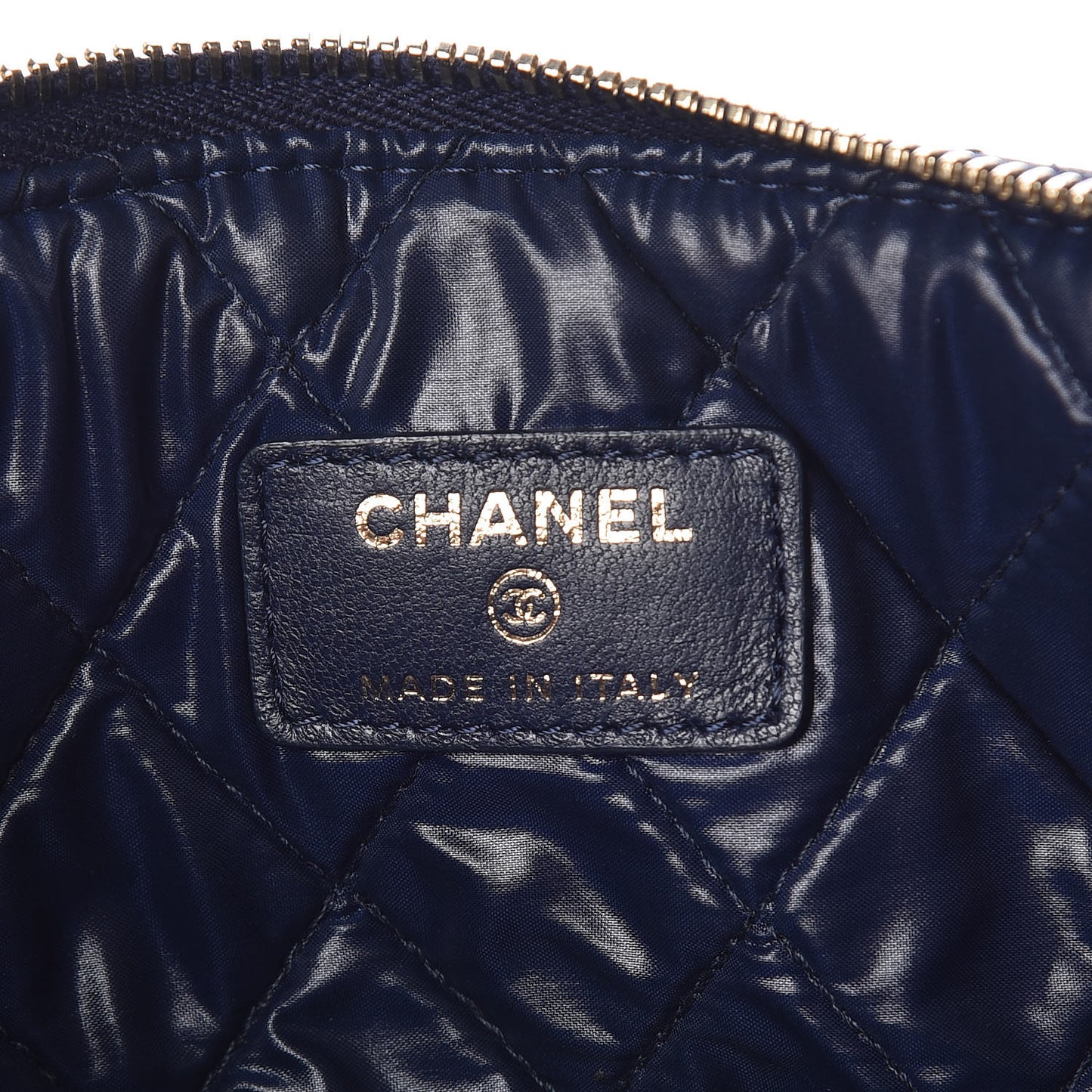 Lambskin Quilted Medium Casino Beauty CC Cosmetic Case Navy