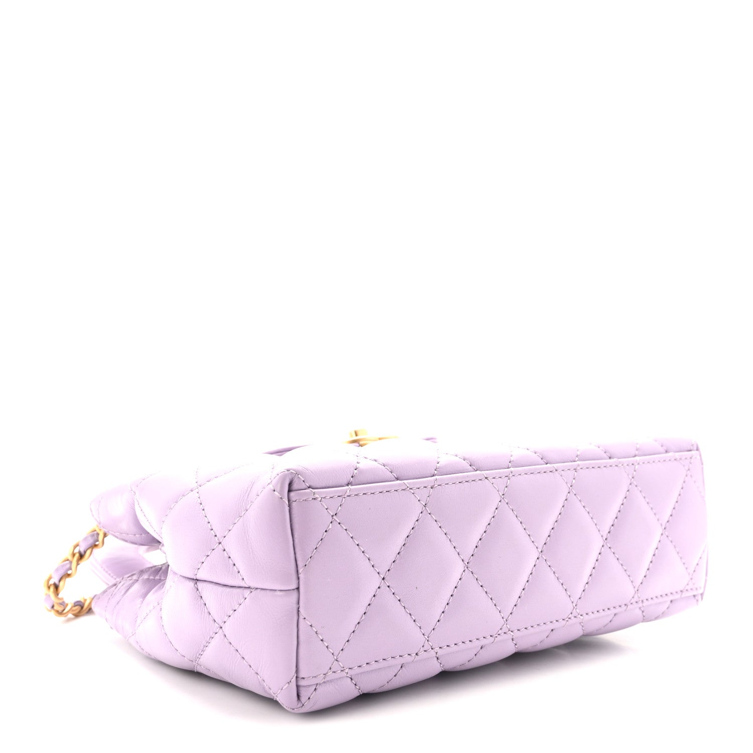 Chanel Shiny Aged Calfskin Quilted Nano Kelly Shopper Lilac 4 of 10