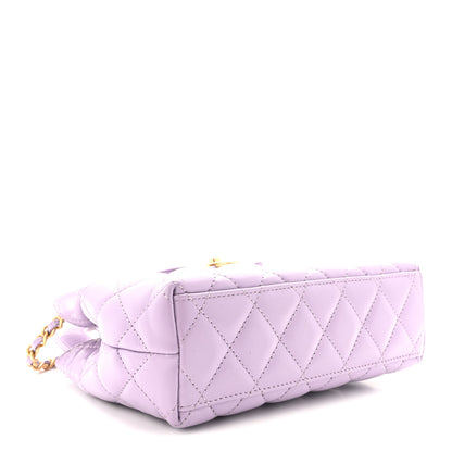 Chanel Shiny Aged Calfskin Quilted Nano Kelly Shopper Lilac 4 of 10