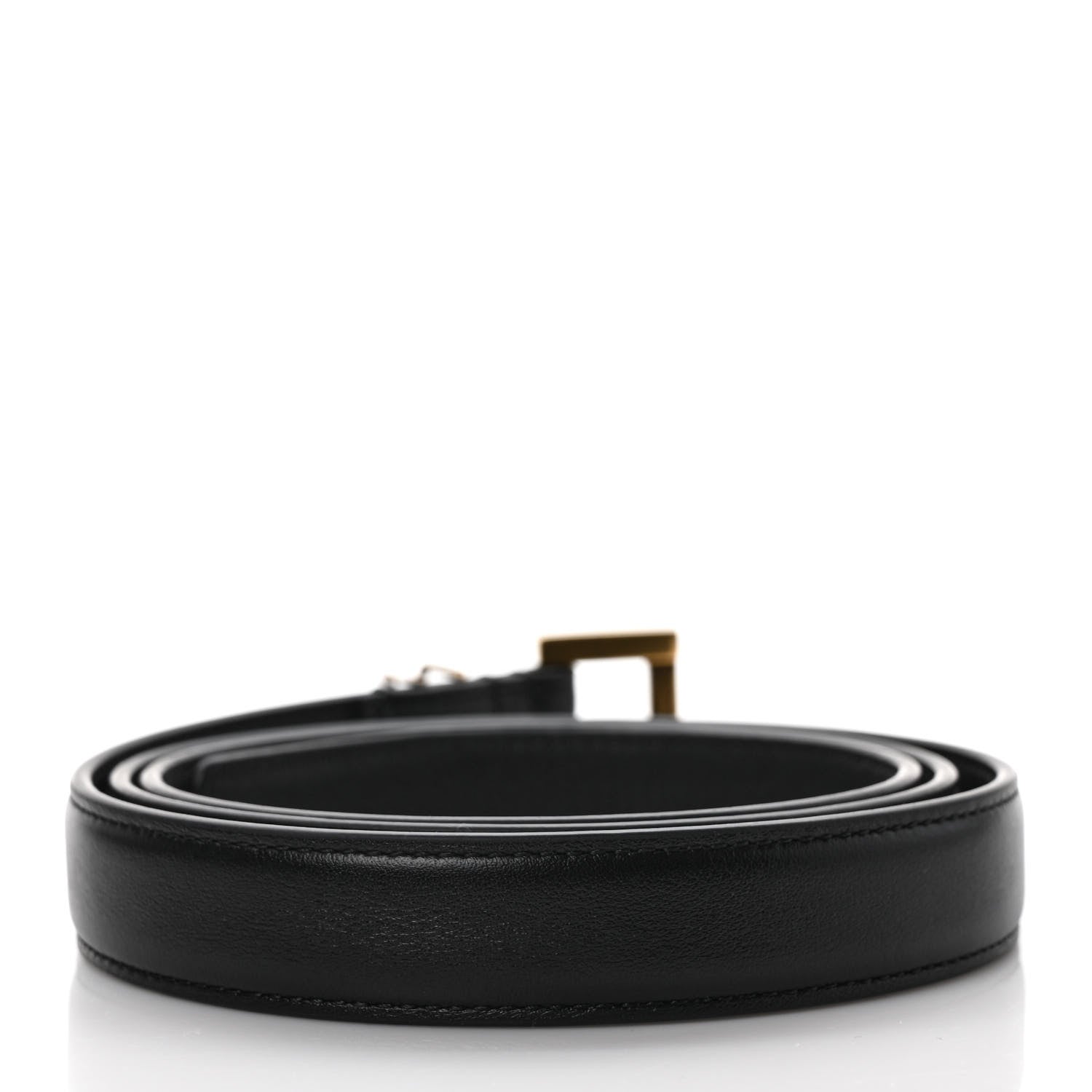 Saint Laurent Smooth Calfskin Monogram Square Buckle Belt 90 36 Black 2 of 4