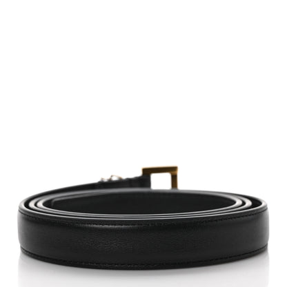 Saint Laurent Smooth Calfskin Monogram Square Buckle Belt 90 36 Black 2 of 4