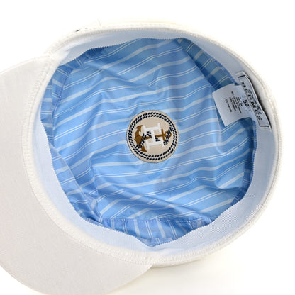 Hermes Double Linen Twill Cabourg Cap 58 White 7 of 8