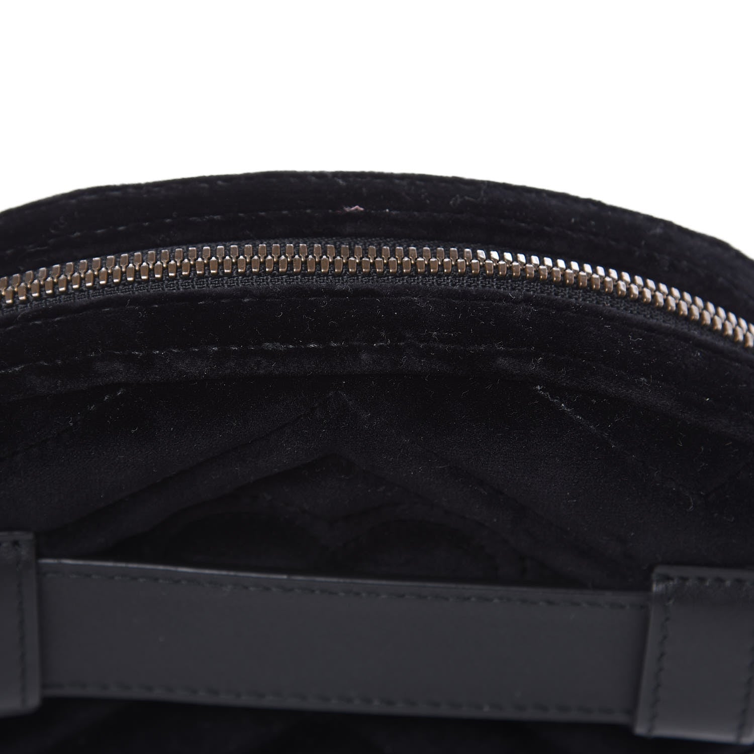 Gucci Velvet Matelasse GG Marmont Belt Bag 85 34 Black 9 of 9