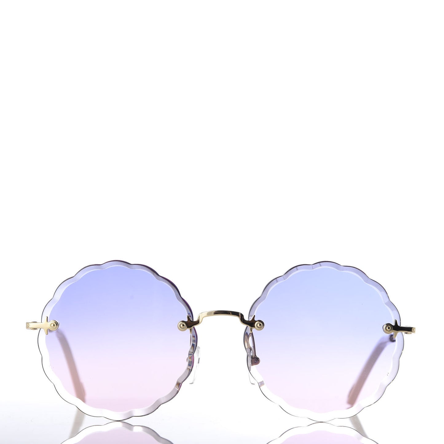 Rosie Bevelled Round Sunglasses CE142S Gold Gradient Pink