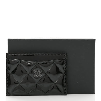 Chanel Patent Calfskin Quilted Card Holder So Black 9 of 9