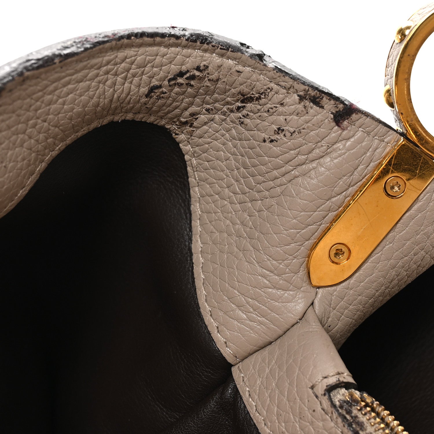 Louis Vuitton Taurillon Capucines MM Galet 12 of 12