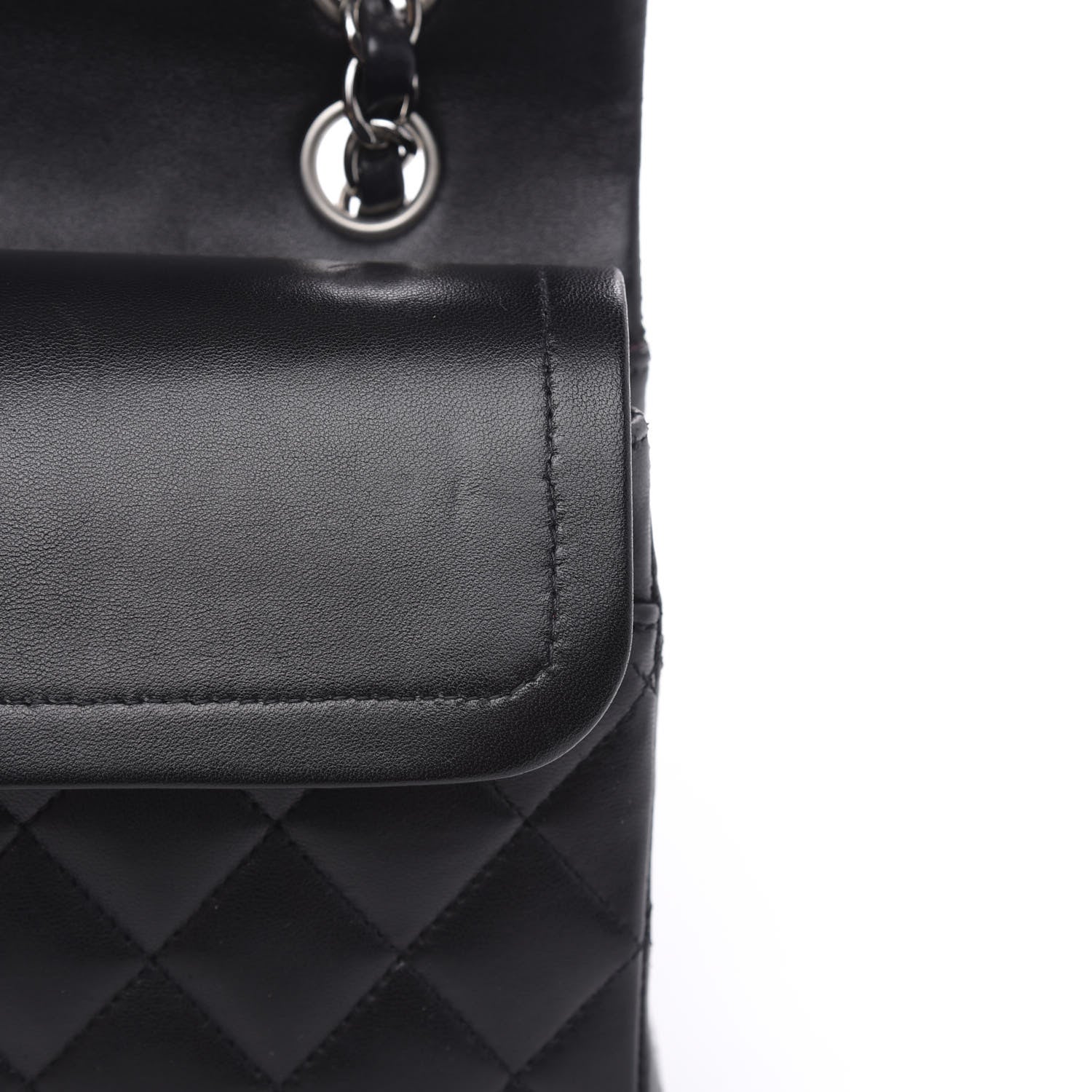 Chanel Lambskin Quilted Medium Double Flap Black 14 of 15