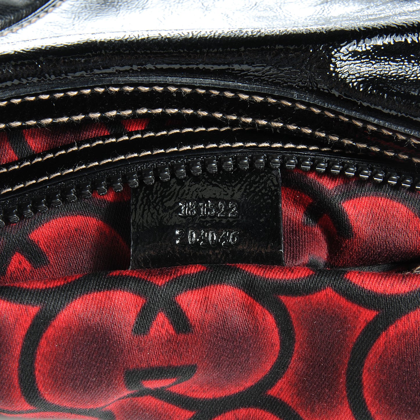 Patent Leather Medium Snow Glam Hobo Black
