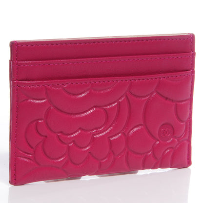 Chanel Lambskin Camellia Card Holder Fuchsia 3 of 9